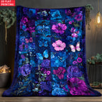 Aonana Secret Garden Vintage Floral Patchwork Flannel Throw Blanket