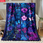 Aonana Secret Garden Vintage Floral Patchwork Flannel Throw Blanket
