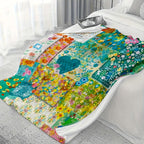 Aonana Secret Garden Vintage Floral Patchwork Flannel Throw Blanket