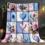 Aonana Secret Garden Vintage Floral Patchwork Flannel Throw Blanket