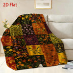 Aonana Secret Garden Vintage Floral Patchwork Flannel Throw Blanket