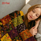 Aonana Secret Garden Vintage Floral Patchwork Flannel Throw Blanket