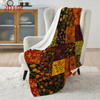 Aonana Secret Garden Vintage Floral Patchwork Flannel Throw Blanket