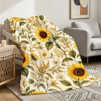 Aonana Secret Garden Sunflower Soft Cozy Flannel Throw Blanket