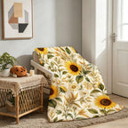 Aonana Secret Garden Sunflower Soft Cozy Flannel Throw Blanket