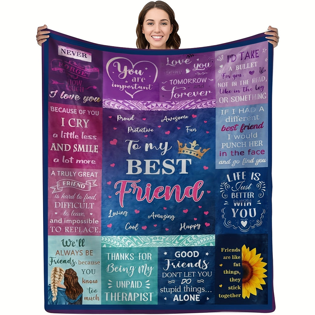 Aonana "To My Best Friend" Crown Gift Flannel Throw Blanket