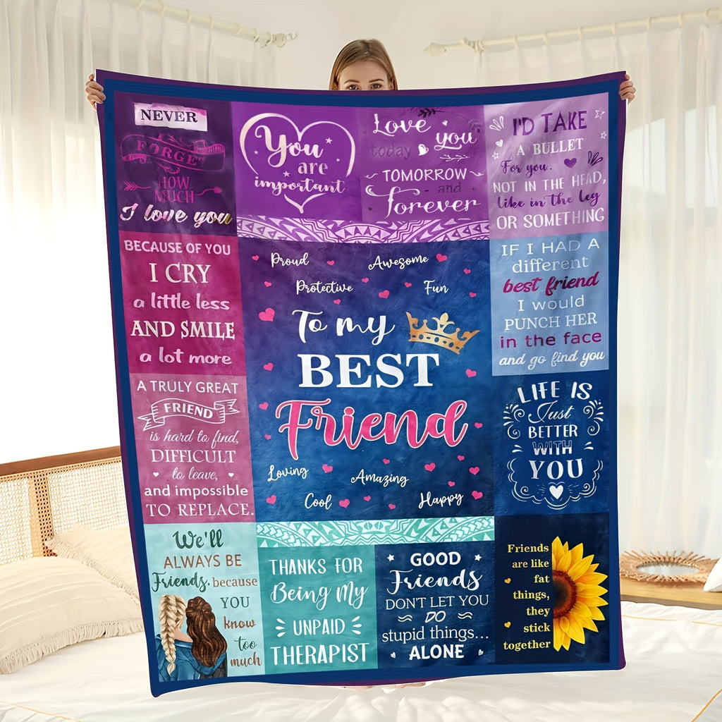Aonana "To My Best Friend" Crown Gift Flannel Throw Blanket