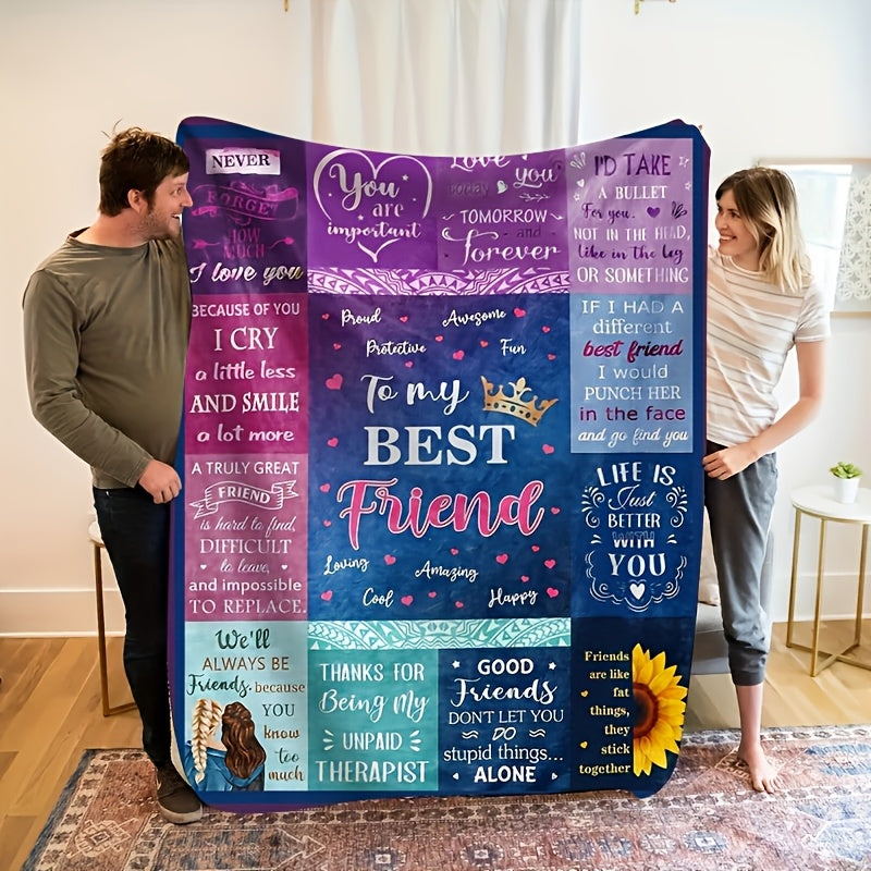 Aonana "To My Best Friend" Crown Gift Flannel Throw Blanket