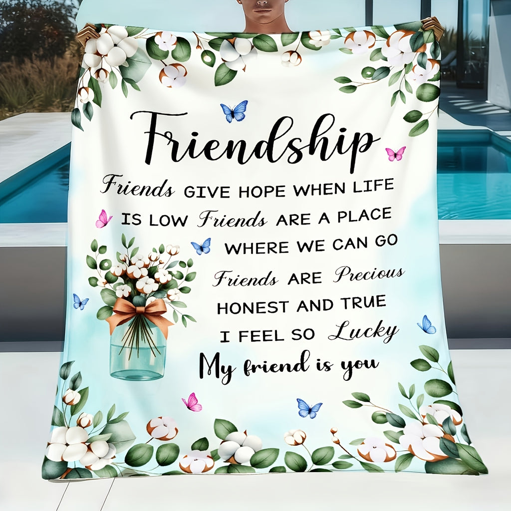 Aonana "My Friend Is You" Friendship Gifts Flannel Throw Blanket