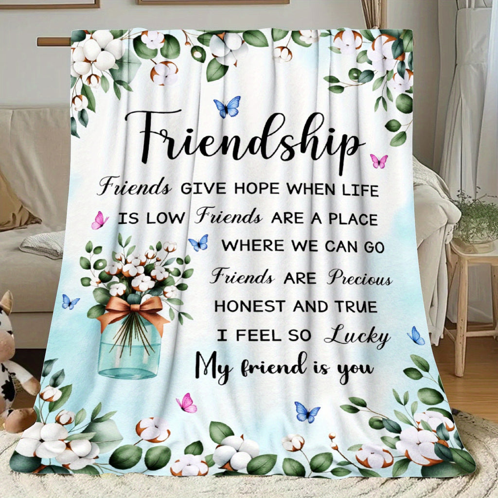 Aonana "My Friend Is You" Friendship Gifts Flannel Throw Blanket