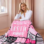 Aonana "World's Best Bestie Ever" Friendship Gifts Flannel Throw Blanket