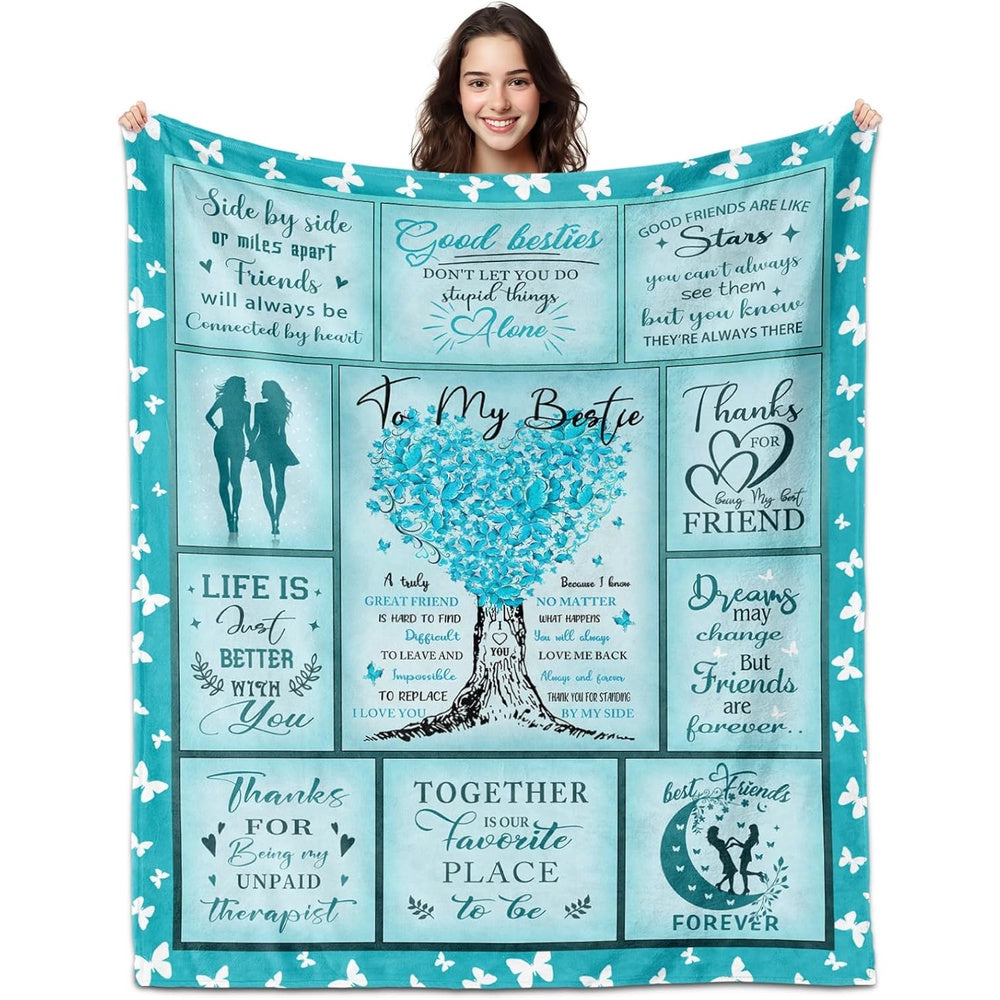 Aonana "To My Bestie" Girls Gift Flannel Throw Blanket