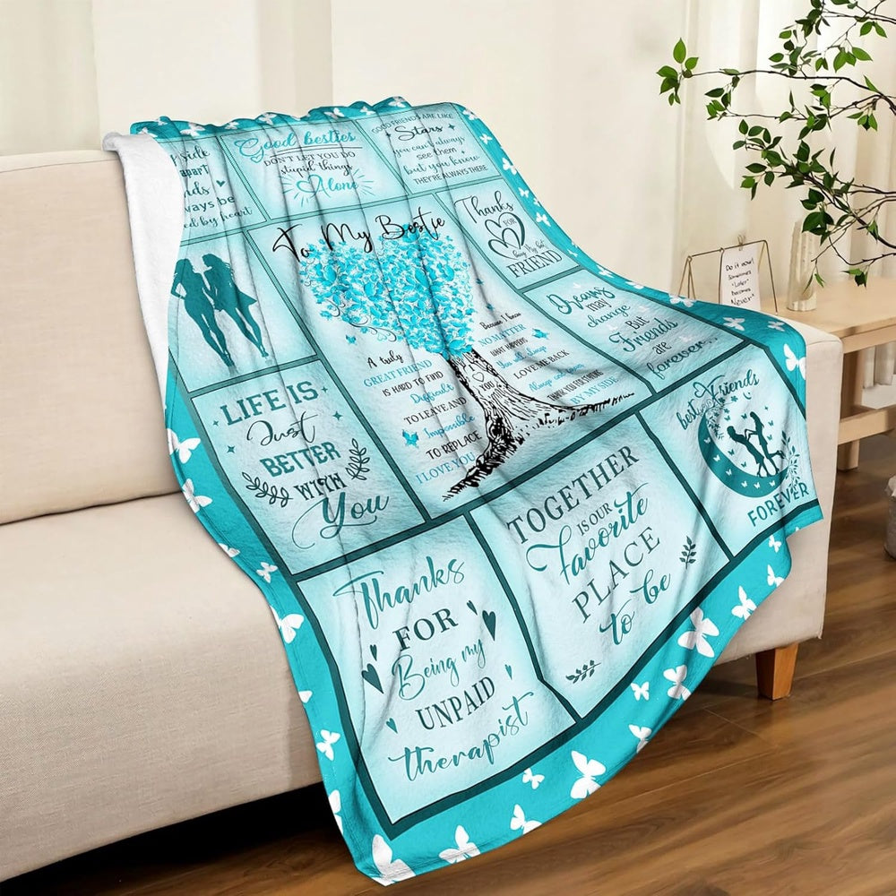 Aonana "To My Bestie" Girls Gift Flannel Throw Blanket