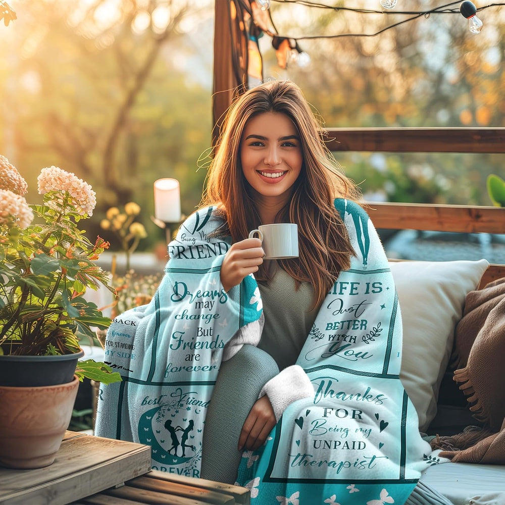 Aonana "To My Bestie" Girls Gift Flannel Throw Blanket