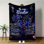 Aonana "To My Bestie" Friendship Tree Gift Flannel Throw Blanket