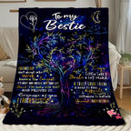 Aonana "To My Bestie" Friendship Tree Gift Flannel Throw Blanket