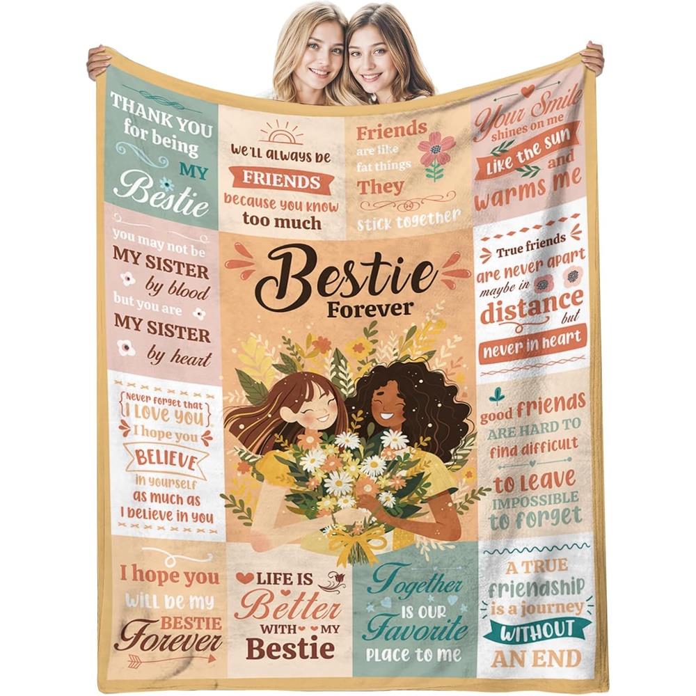 Aonana "To My Bestie" Forever Friendship Gift Flannel Throw Blanket