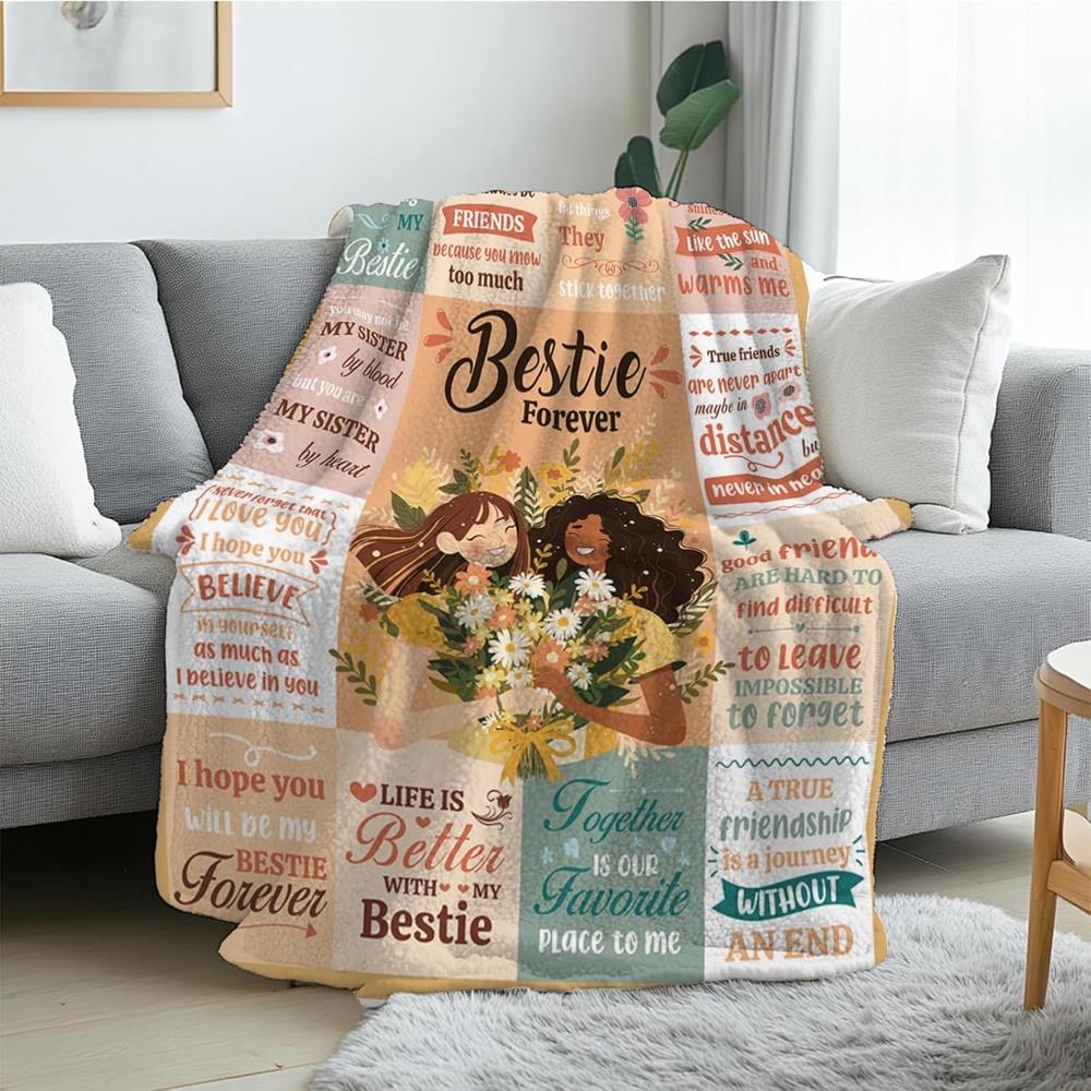 Aonana "To My Bestie" Forever Friendship Gift Flannel Throw Blanket