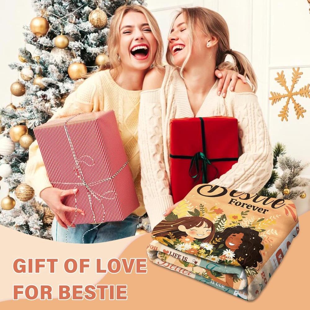 Aonana "To My Bestie" Forever Friendship Gift Flannel Throw Blanket