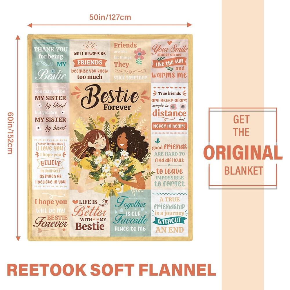 Aonana "To My Bestie" Forever Friendship Gift Flannel Throw Blanket
