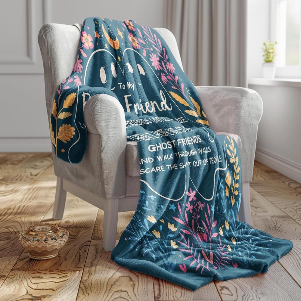Aonana "To My Best Friend" Ghost Friends Gift Flannel Throw Blanket