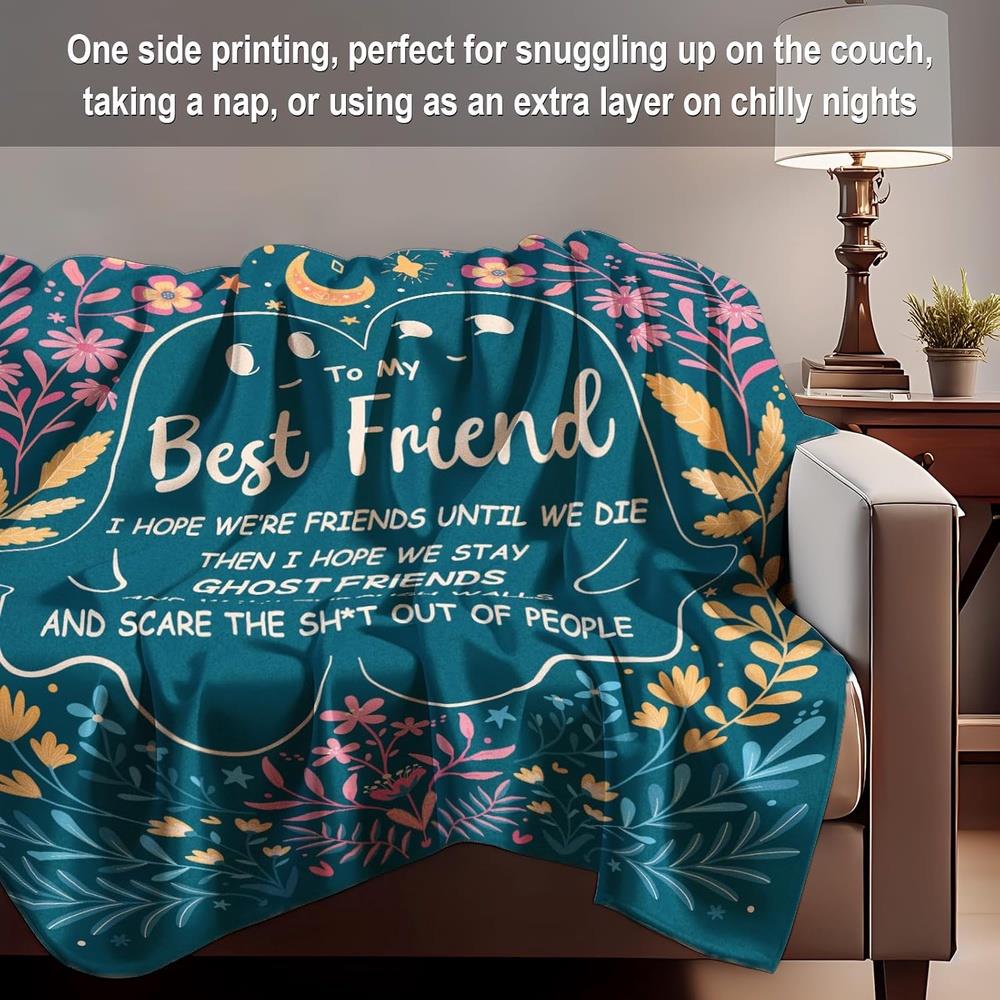 Aonana "To My Best Friend" Ghost Friends Gift Flannel Throw Blanket