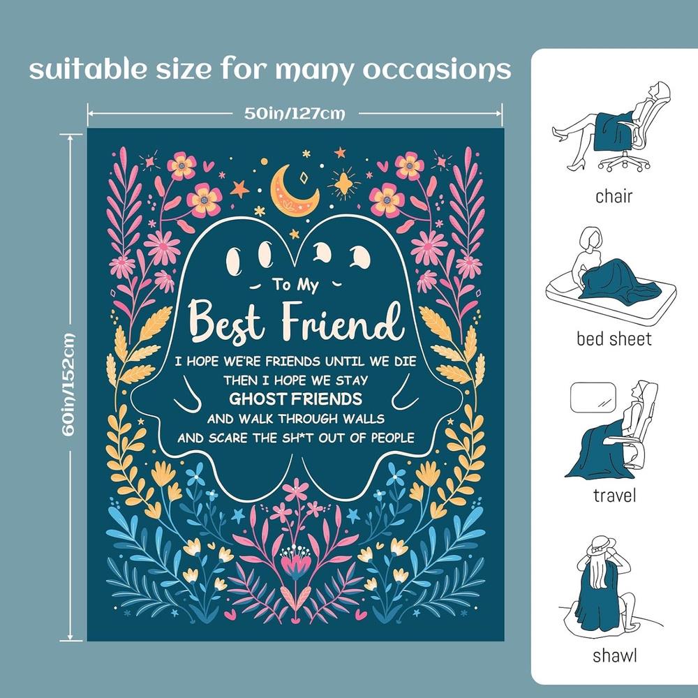 Aonana "To My Best Friend" Ghost Friends Gift Flannel Throw Blanket