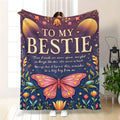 Aonana "To My Bestie" Butterfly BBF Gift Flannel Throw Blanket