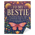 Aonana "To My Bestie" Butterfly BBF Gift Flannel Throw Blanket