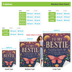 Aonana "To My Bestie" Butterfly BBF Gift Flannel Throw Blanket