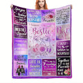 Aonana "To My Bestie" Floral Hearts BBF Gift Flannel Throw Blanket