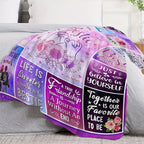 Aonana "To My Bestie" Floral Hearts BBF Gift Flannel Throw Blanket