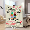 Aonana "To My Bestie" Funny Friendship Gift Flannel Throw Blanket