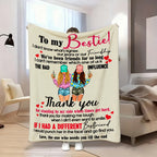 Aonana "To My Bestie" Funny Friendship Gift Flannel Throw Blanket