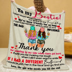 Aonana "To My Bestie" Funny Friendship Gift Flannel Throw Blanket