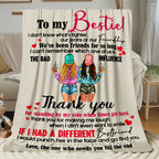 Aonana "To My Bestie" Funny Friendship Gift Flannel Throw Blanket