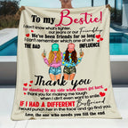Aonana "To My Bestie" Funny Friendship Gift Flannel Throw Blanket