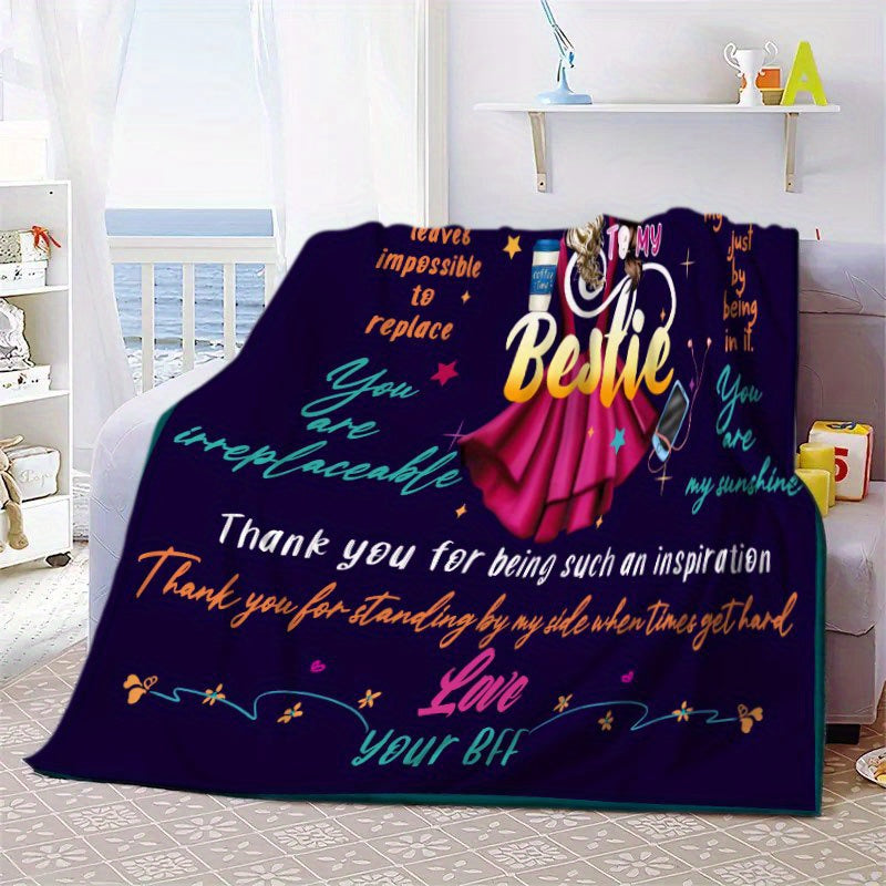 Aonana "To My Bestie" Truly Great Friend Gift Flannel Throw Blanket