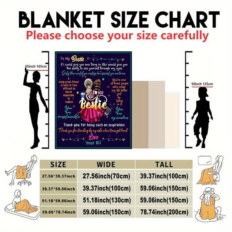 Aonana "To My Bestie" Truly Great Friend Gift Flannel Throw Blanket