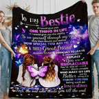 Aonana "To My Bestie" Butterfly Gift Flannel Throw Blanket