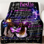 Aonana "To My Bestie" Butterfly Gift Flannel Throw Blanket