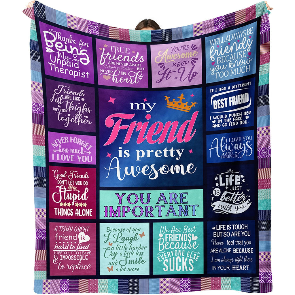 Aonana "To My Best Friend" Awesome Gift Flannel Throw Blanket