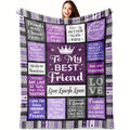 Aonana "To My Best Friend" Purple Friendship Gift Flannel Throw Blanket
