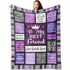 Aonana "To My Best Friend" Purple Friendship Gift Flannel Throw Blanket