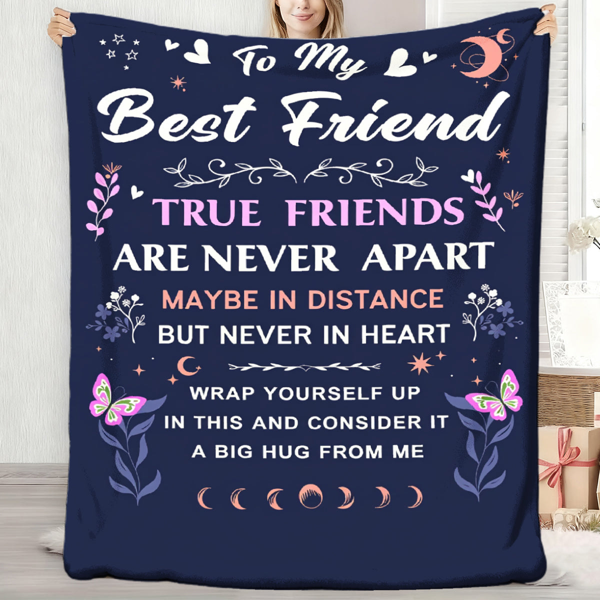 Aonana "To My Best Friend" True Friends Gift Flannel Throw Blanket
