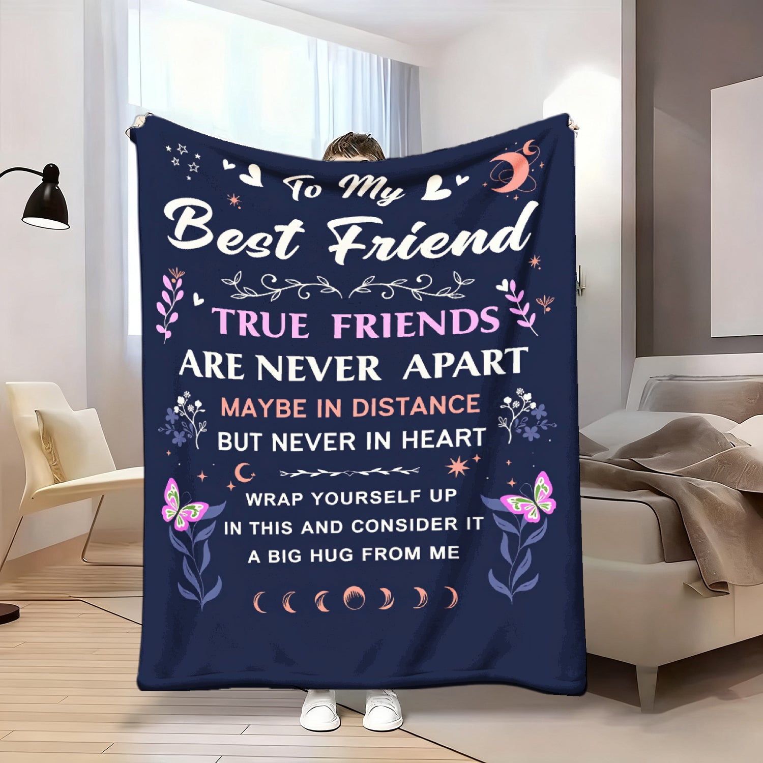 Aonana "To My Best Friend" True Friends Gift Flannel Throw Blanket