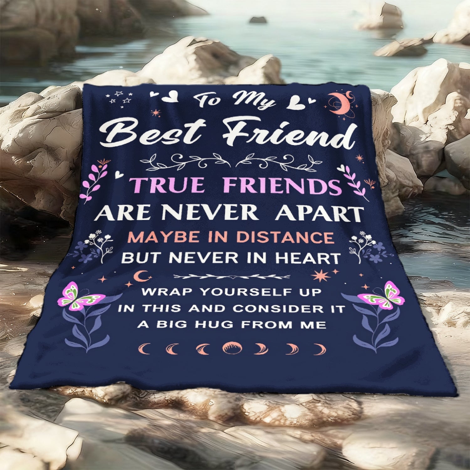 Aonana "To My Best Friend" True Friends Gift Flannel Throw Blanket