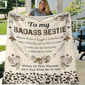Aonana "To My Badass Bestie" Best Friend Gift Flannel Throw Blanket
