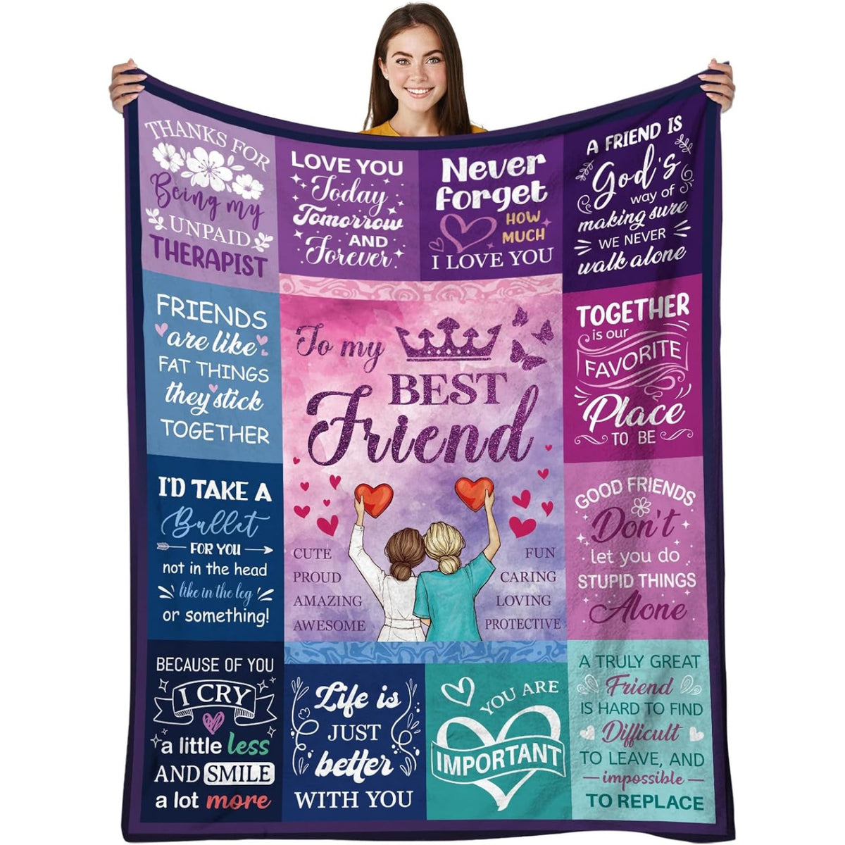 Aonana "To My Best Friend" Bestie Gifts Flannel Throw Blanket