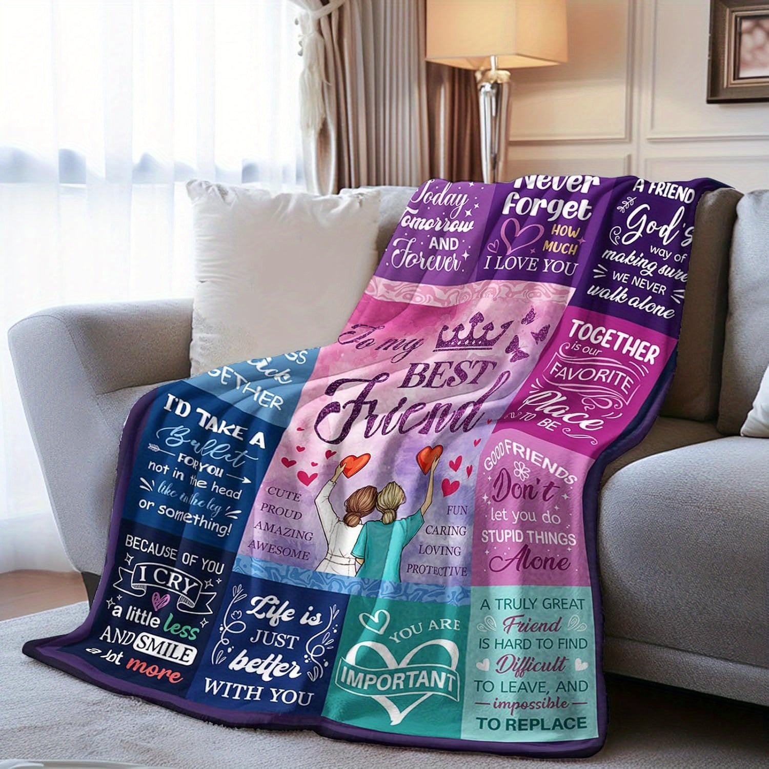 Aonana "To My Best Friend" Bestie Gifts Flannel Throw Blanket